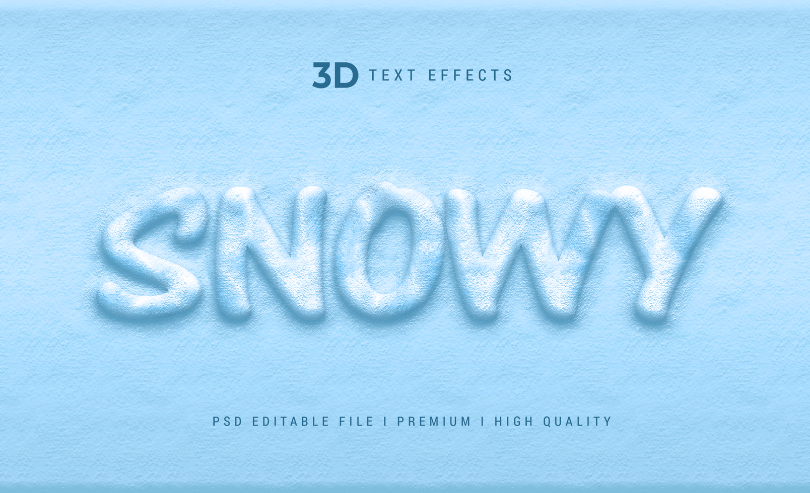 Snowy 3d Text Style Effect Mockup Template psd