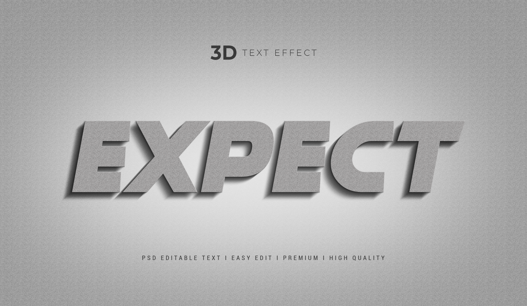 Expect 3d Text Style Effect Mockup Template psd