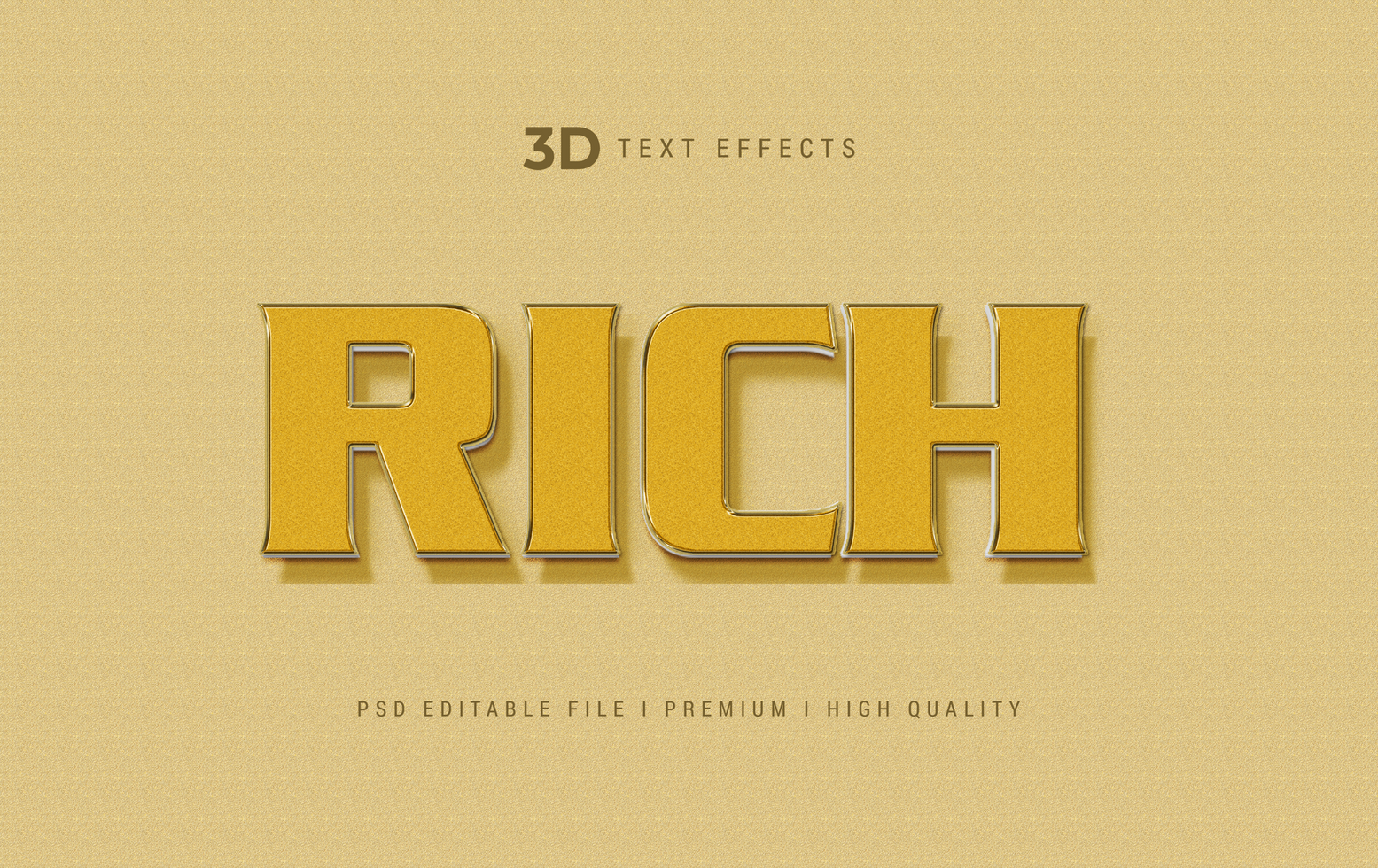 Rich 3d Text Style Effect Mockup Template psd