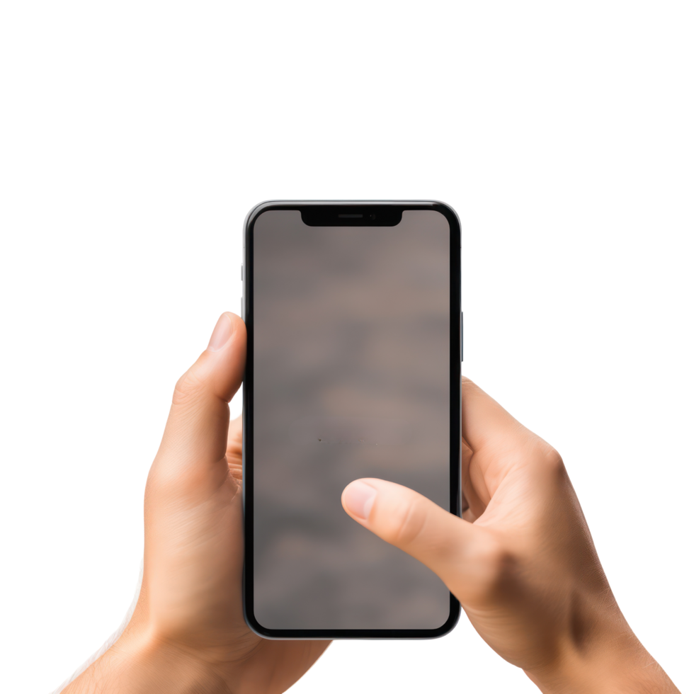 AI generated Hand Holding Phone  Mockup With Blank Screen png