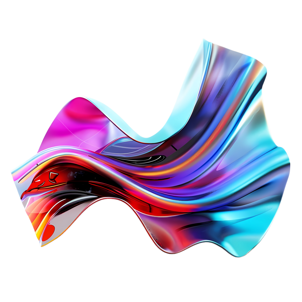 AI generated 3D abstract colorful glass, 3d rendering png