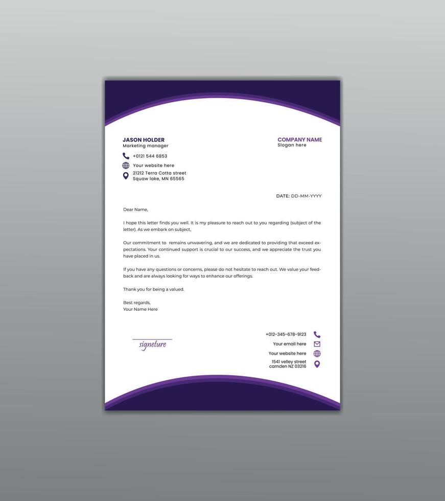 Simple and attractive letterhead design template. vector