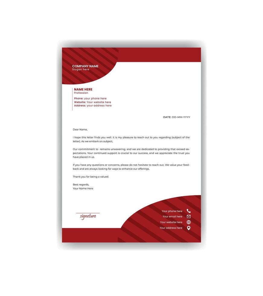 Simple and attractive letterhead design template. vector