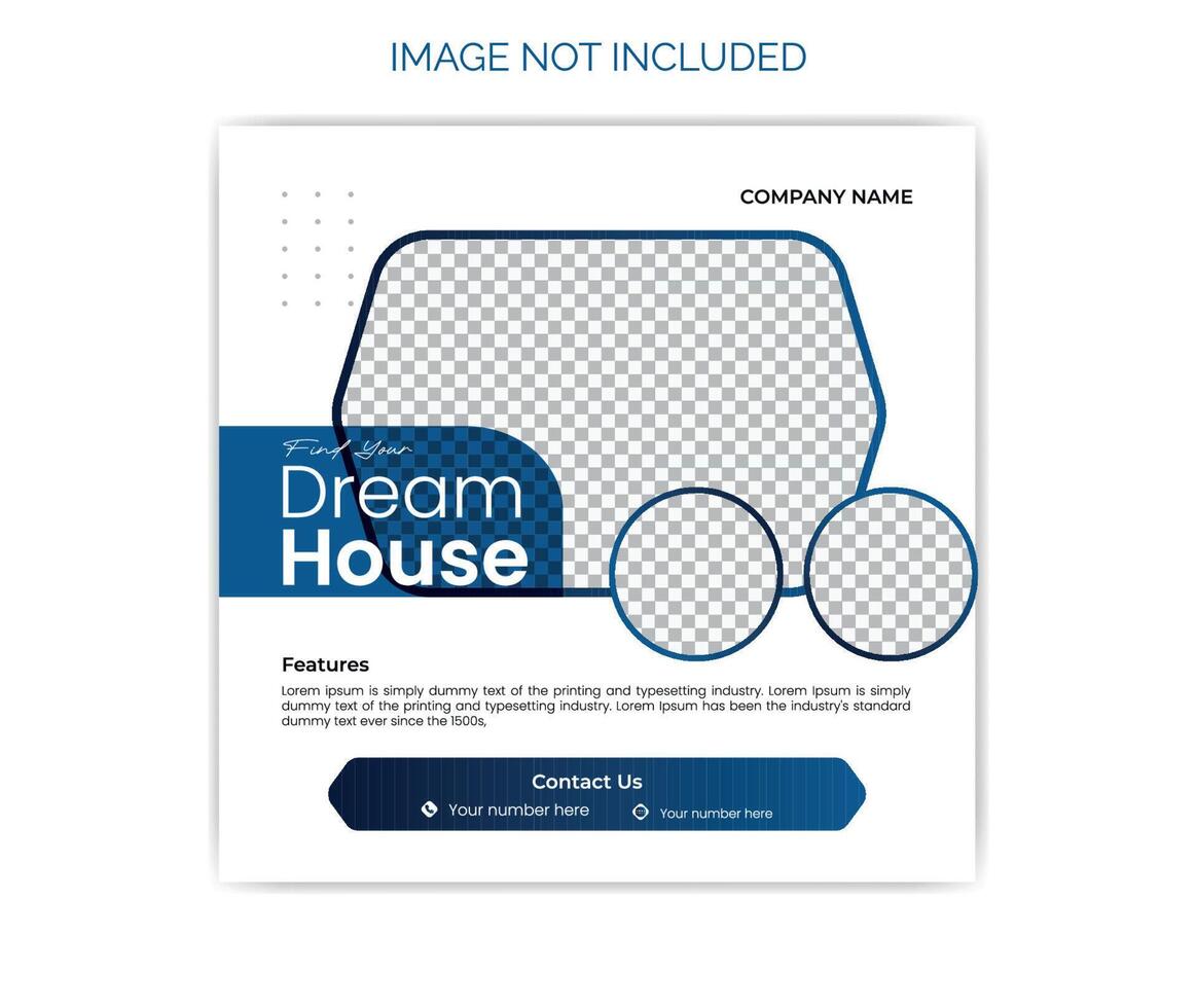 social media post design house sale. vector