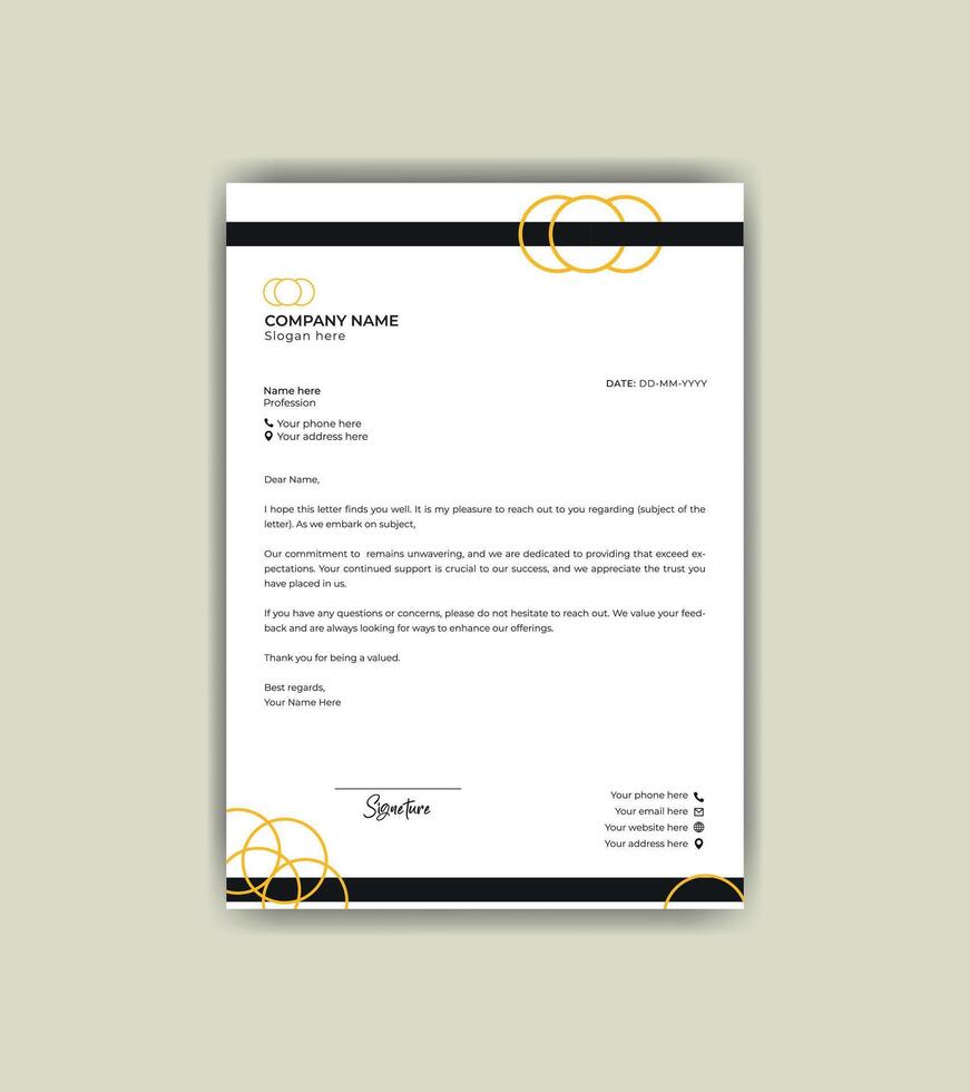 Simple and attractive letterhead design template. vector