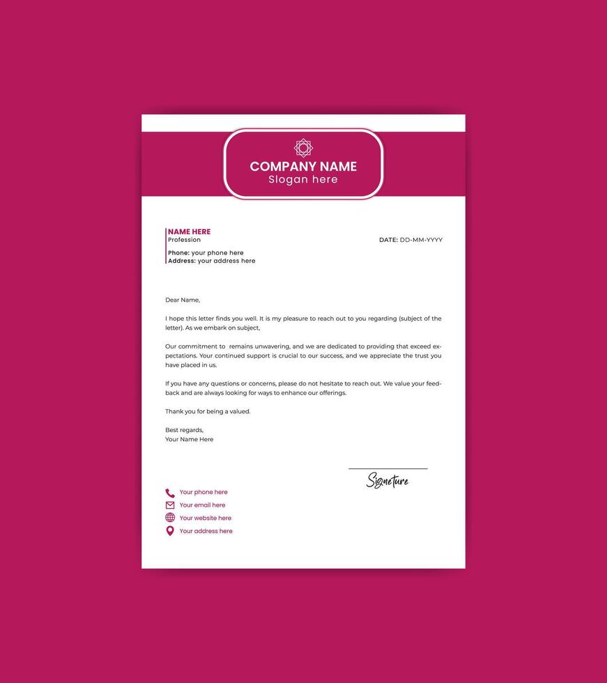 Simple and attractive letterhead design template. vector