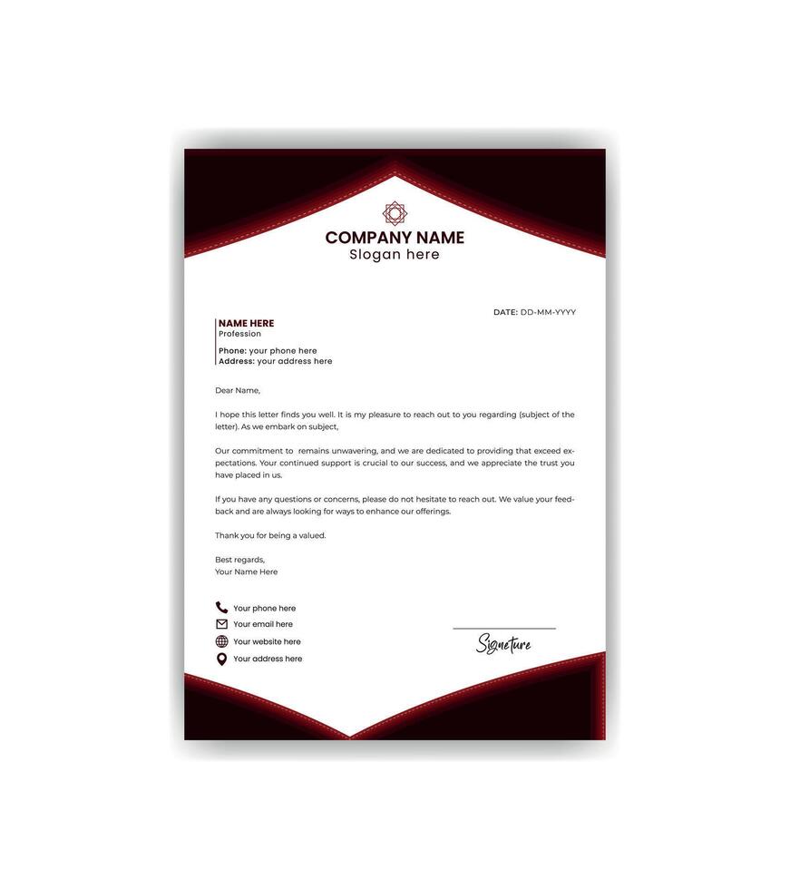 Simple and attractive letterhead design template. vector