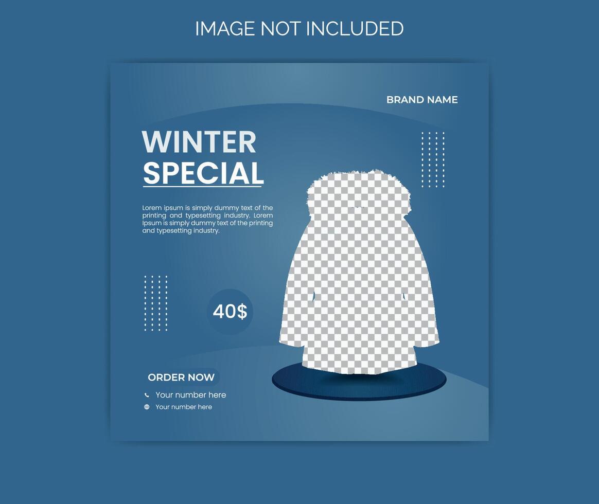 Winter special social media post design. vector