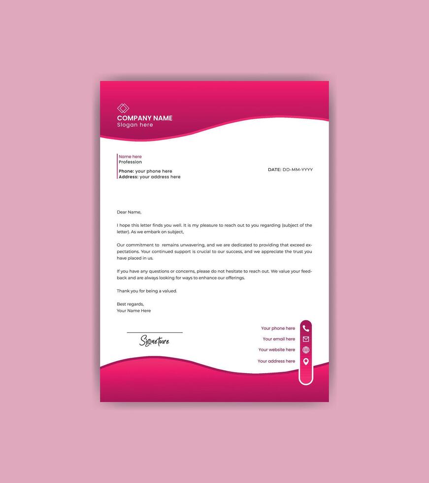 Simple and attractive letterhead design template. vector