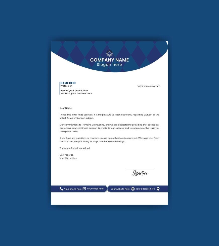Simple and attractive letterhead design template. vector