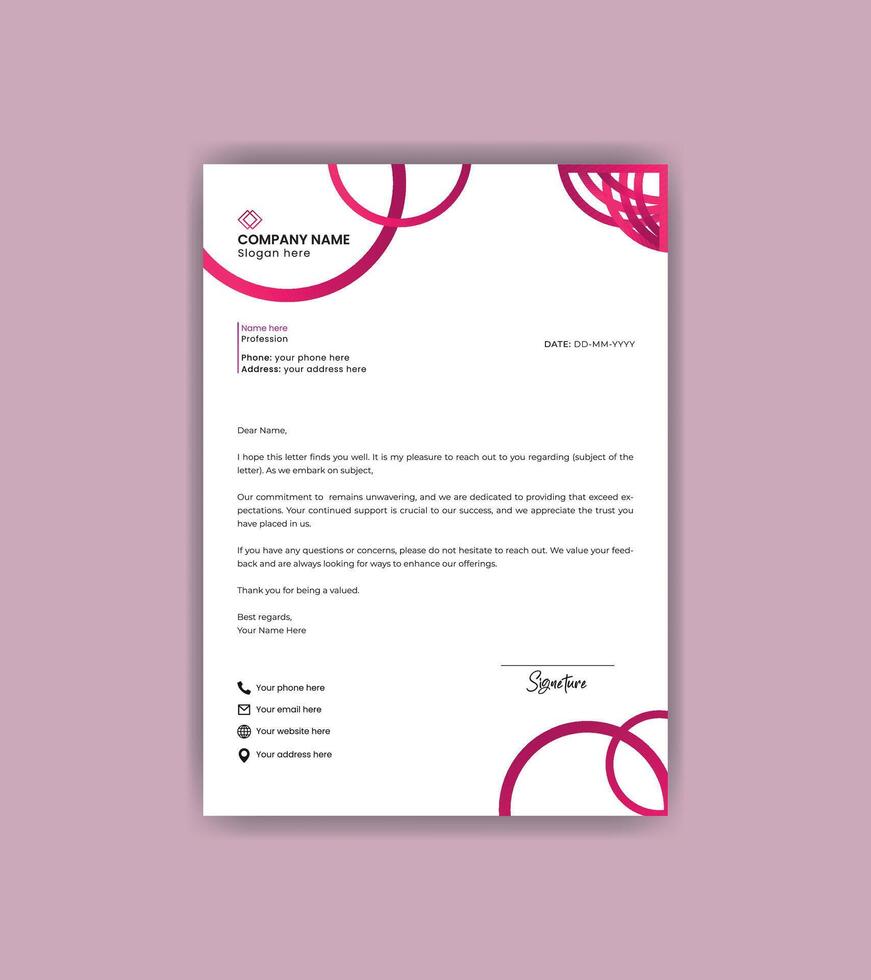 Simple and attractive letterhead design template. vector