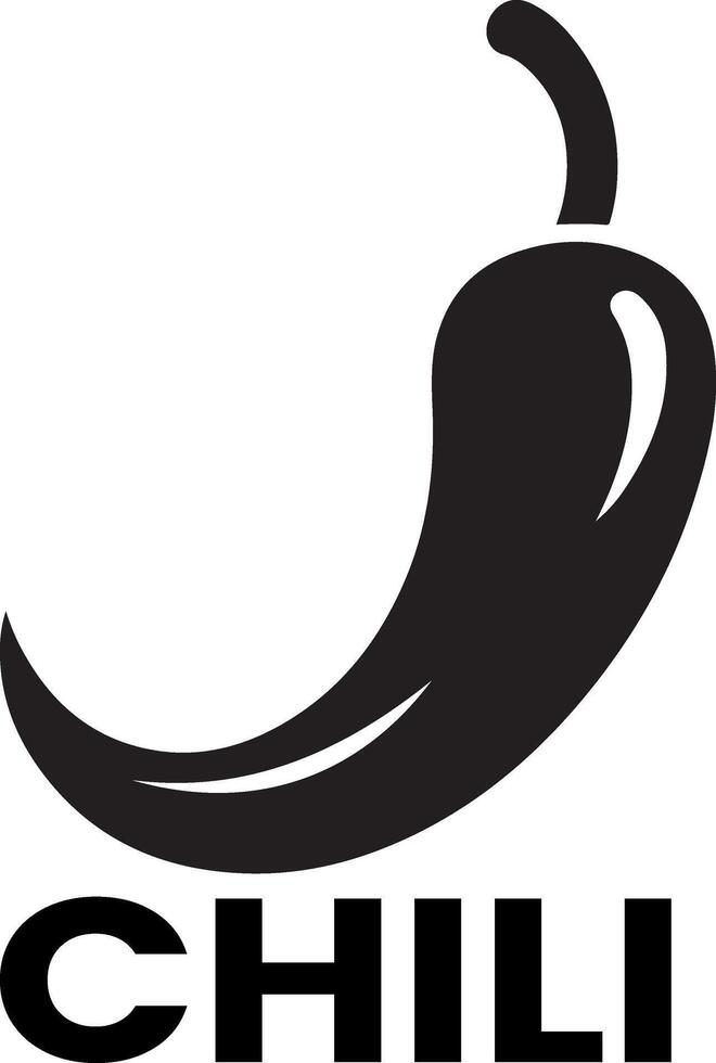 minimal chili brand logo concept black color silhouette, white background 23 vector