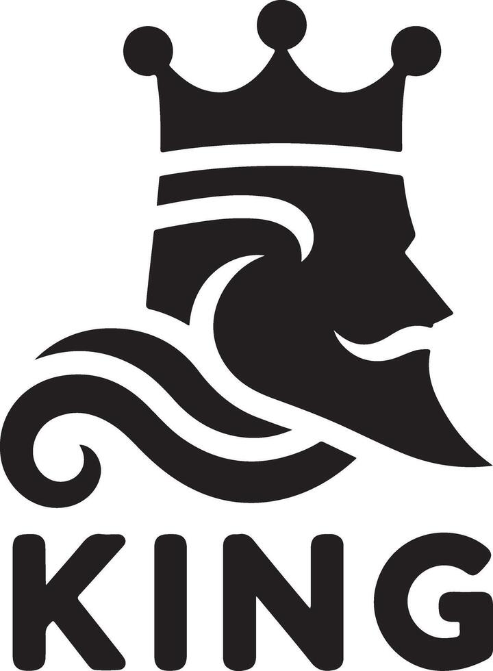 minimal king brand logo concept, black color silhouette, white background 6 vector