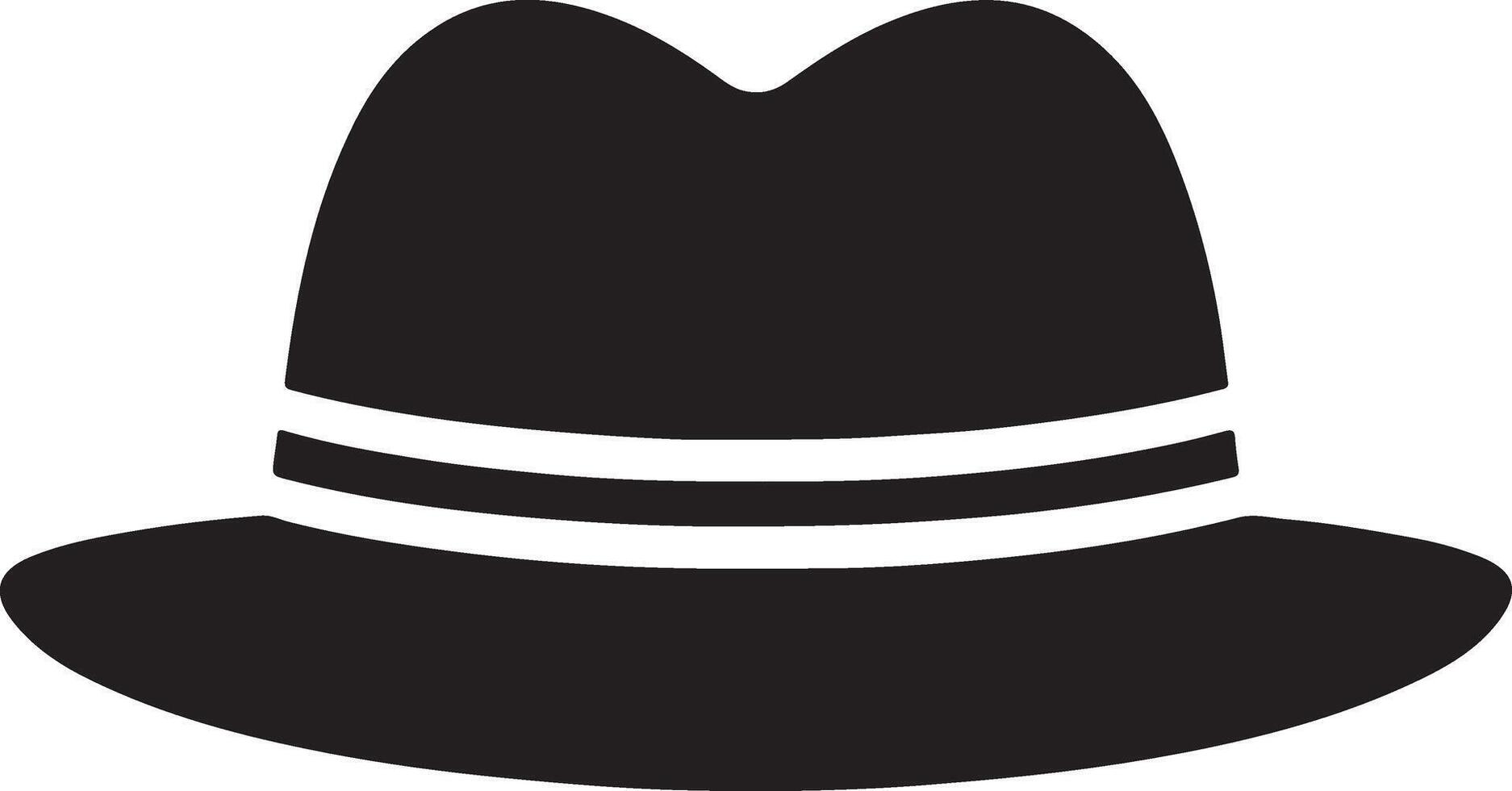 mínimo retro sombrero icono, clipart, símbolo, negro color silueta 23 vector