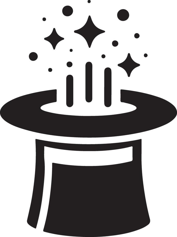 minimal Retro magician Hat icon, clipart, symbol, black color silhouette, vector silhouette 7