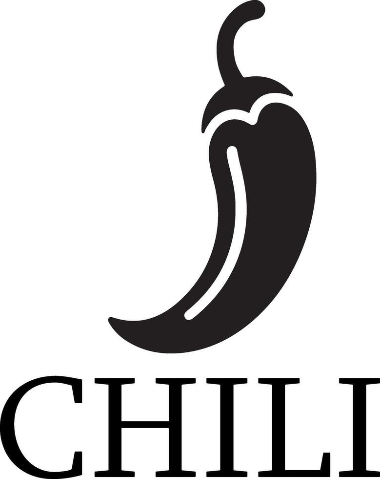 minimal chili brand logo concept black color silhouette, white background 9 vector