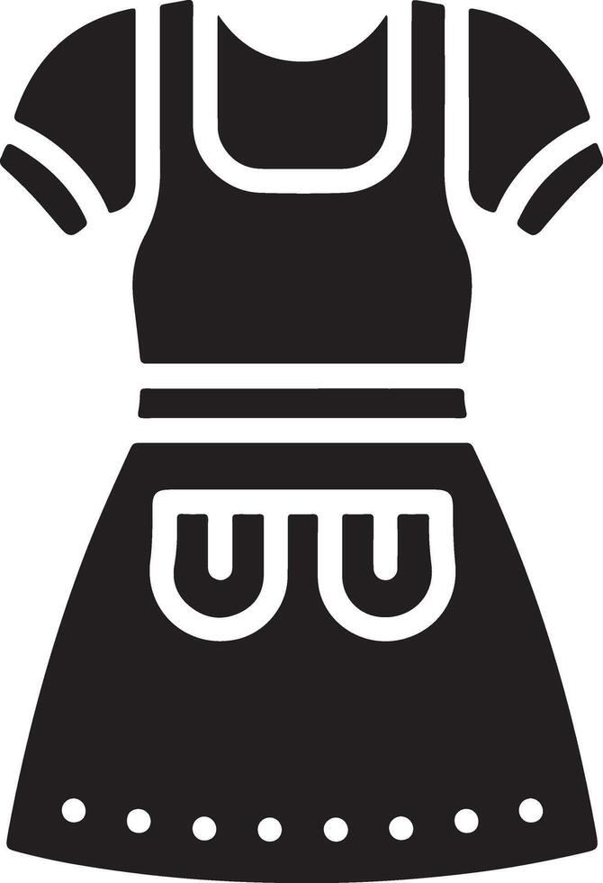 mínimo hembra delantal vector icono silueta, clipart, símbolo, negro color silueta 12
