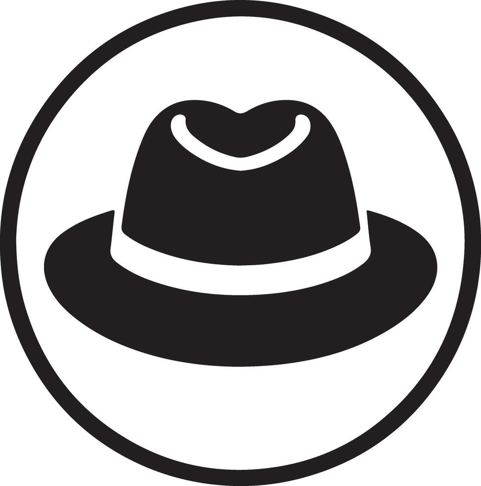 minimal Retro Hat icon, clipart, symbol, black color silhouette 3 vector
