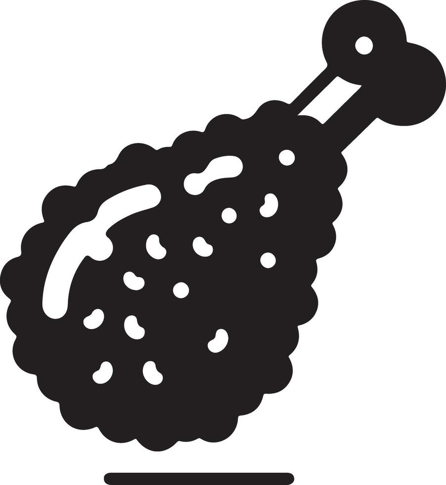 fried hot chicken leg pcs vector icon silhouette, clipart, symbol, black color silhouette 21