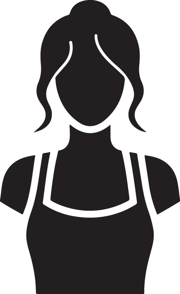 mínimo hembra delantal vector icono silueta, clipart, símbolo, negro color silueta 39