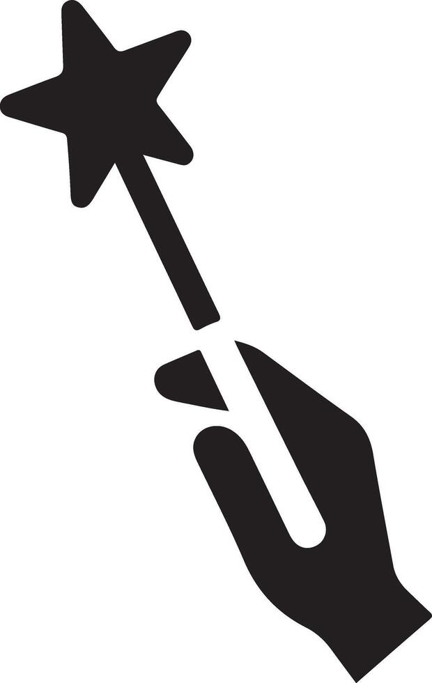 Magic wand icon, black color silhouette symbol, black color silhouette 6 vector