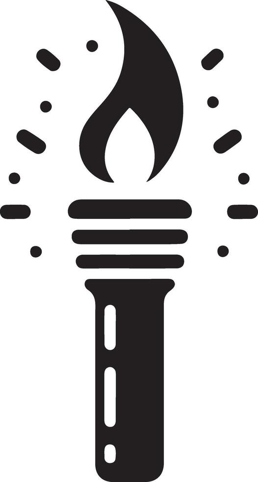 torch light vector icon silhouette, clipart, symbol, black color silhouette 4