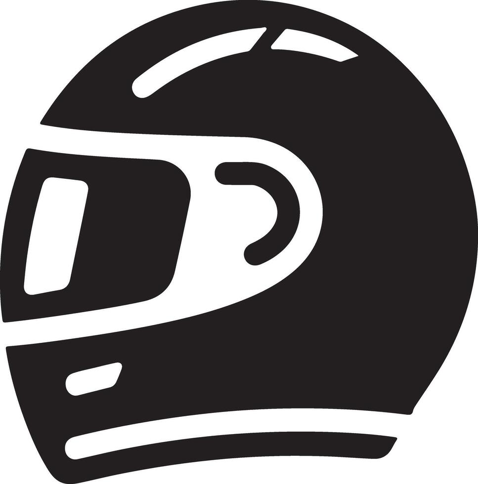 minimal motorcycle helmet icon, black color vector silhouette, white background 17