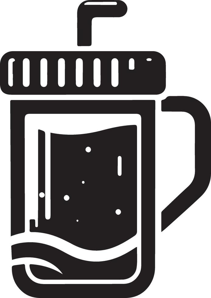 water plastic mug vector icon logo silhouette, clipart, symbol black color silhouette 2