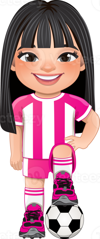 Soccer player girl international uniform png
