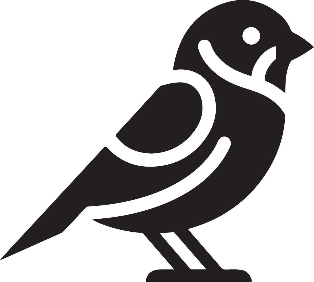 Finch bird logo concept, black color silhouette,  white background 20 vector