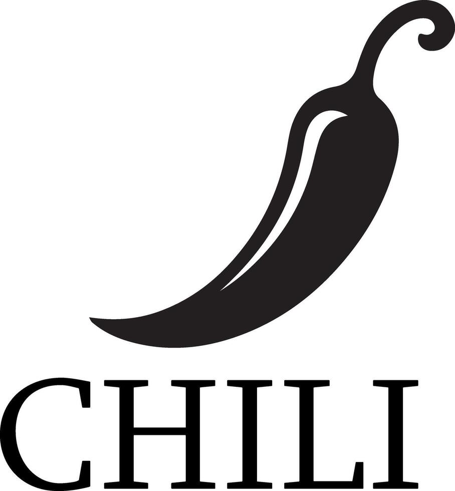 minimal chili brand logo concept black color silhouette, white background 4 vector