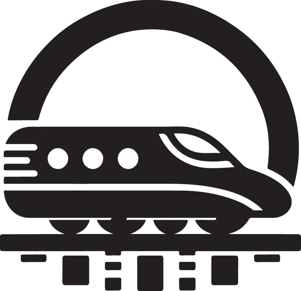 minimal japanes bullet train icon vector clipart silhouette, white background 9