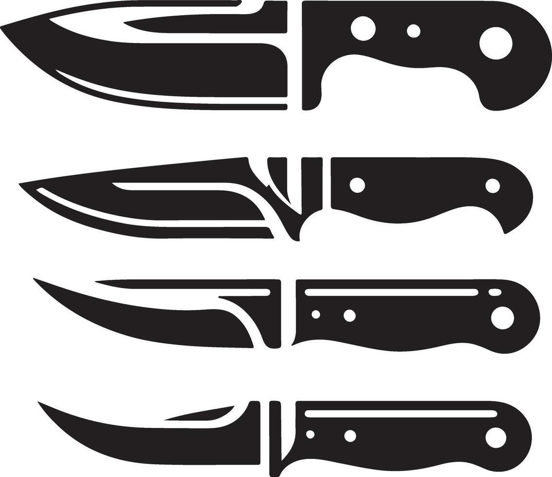 mínimo cuchillo icono, clipart, símbolo, negro color vector silueta, blanco antecedentes 6 6