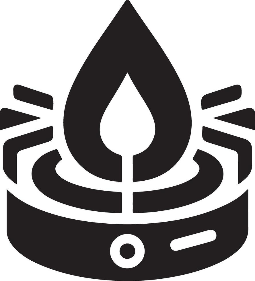 minimal gas burner logo concept vector black color silhouette, white background 13