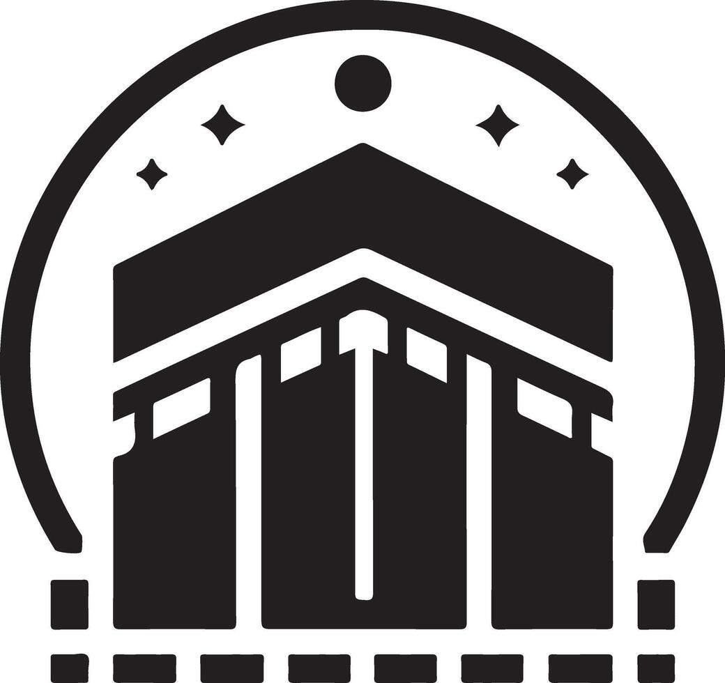 minimal Kaaba logo design vector icon, flat symbol silhouette 4