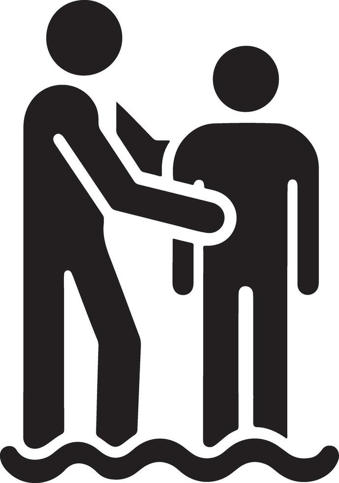 a man help other man vector icon black color silhouette, white background 32