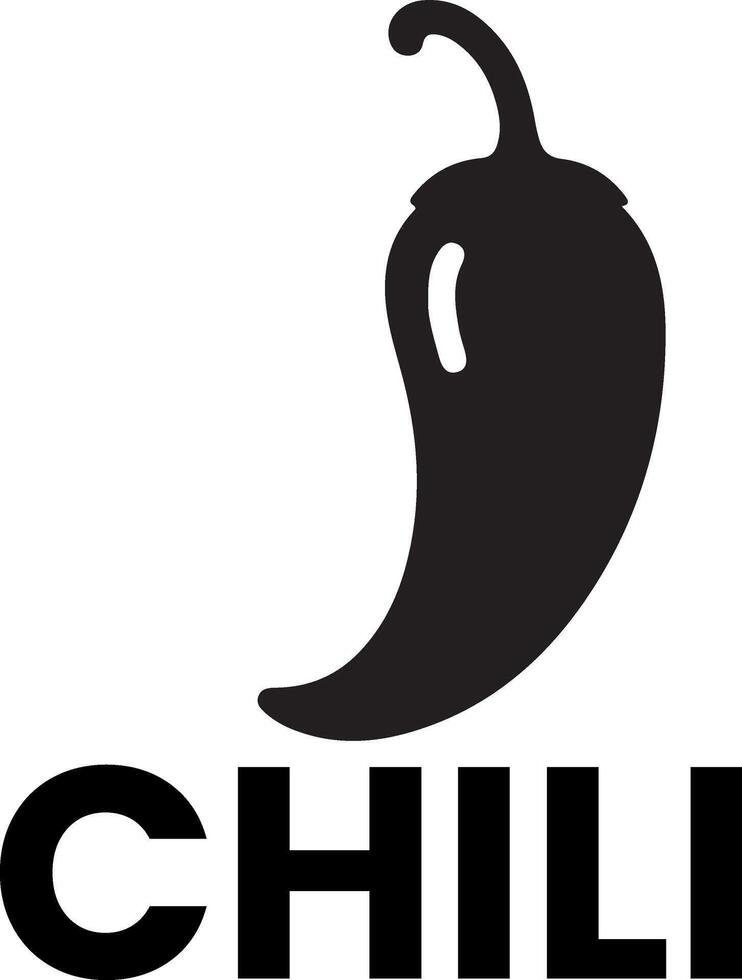 minimal chili brand logo concept black color silhouette, white background 14 vector