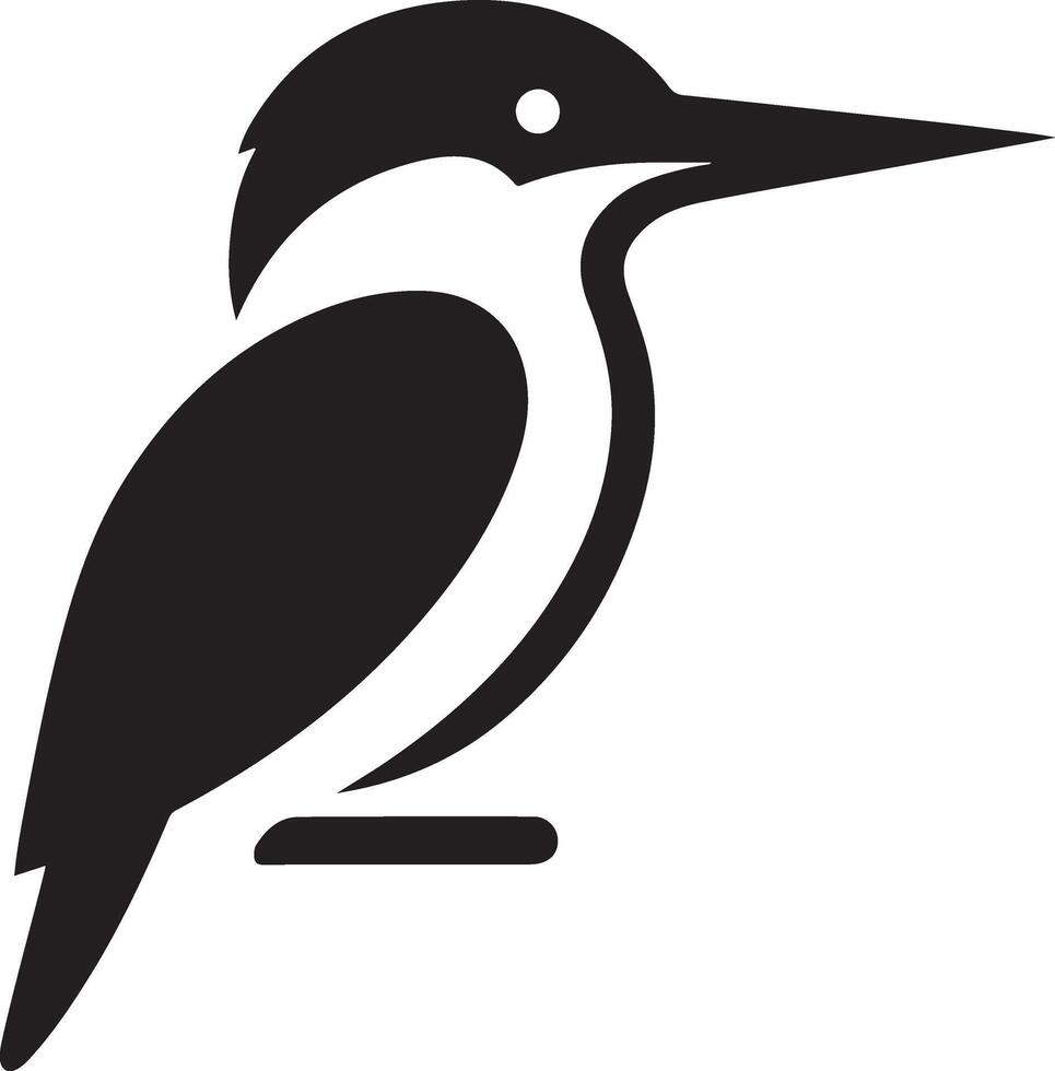 Kingfisher bird vector art icon, clipart, symbol, black color silhouette, white background 29