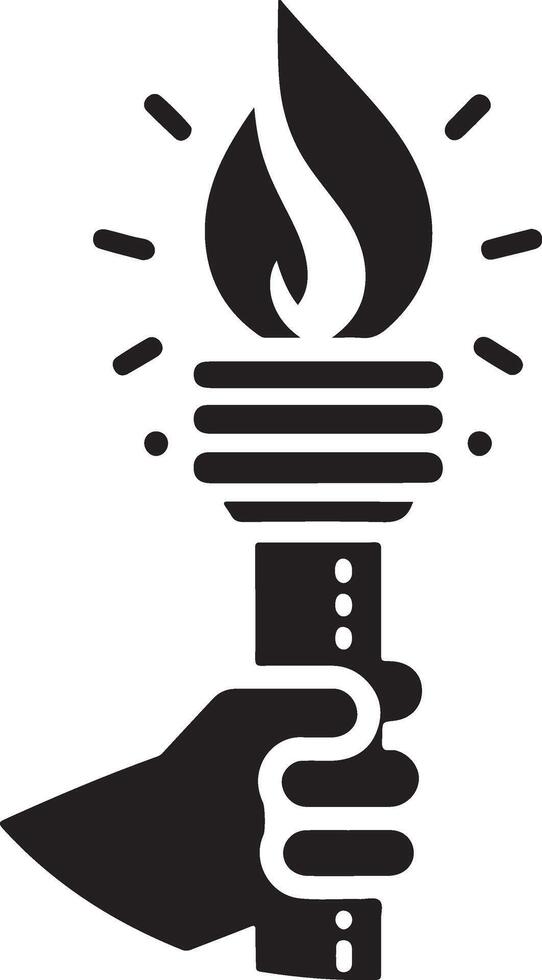 torch light vector icon silhouette, clipart, symbol, black color silhouette 2