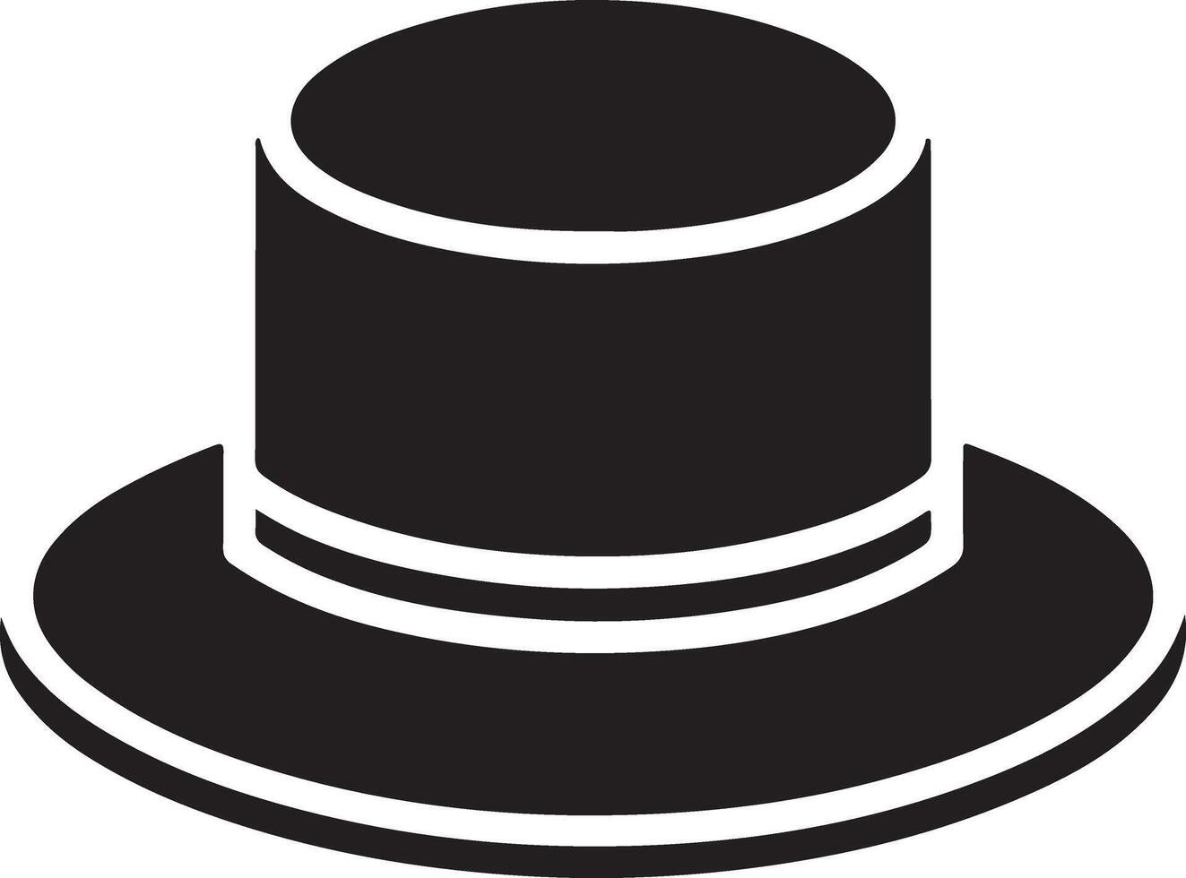 minimal Retro Hat icon, clipart, symbol, black color silhouette 12 vector