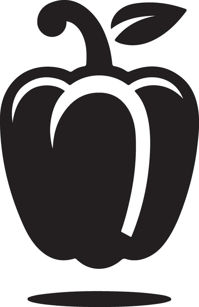 minimal green Pepper brand logo concept black color silhouette, white background 6 vector