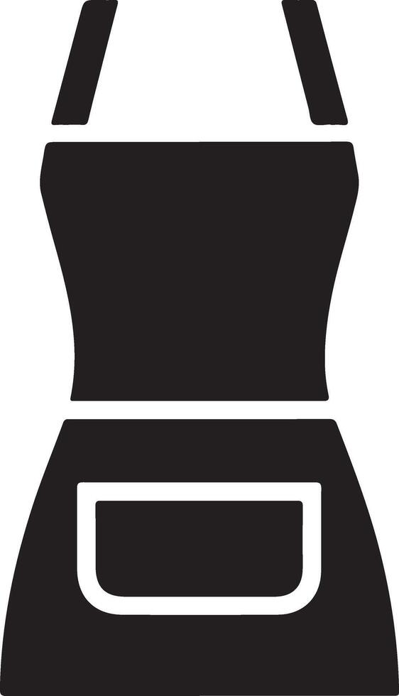 minimal female apron vector icon silhouette, clipart, symbol, black color silhouette 25