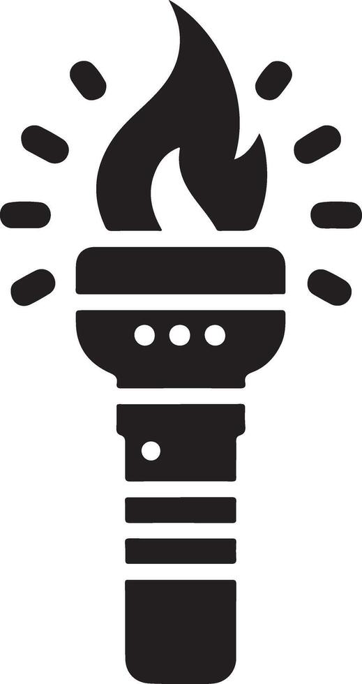 torch light vector icon silhouette, clipart, symbol, black color silhouette 12