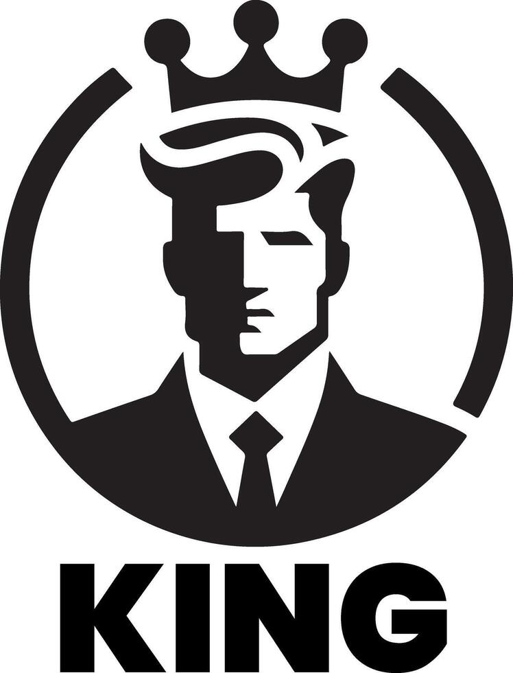 minimal king brand logo concept, black color silhouette, white background 20 vector