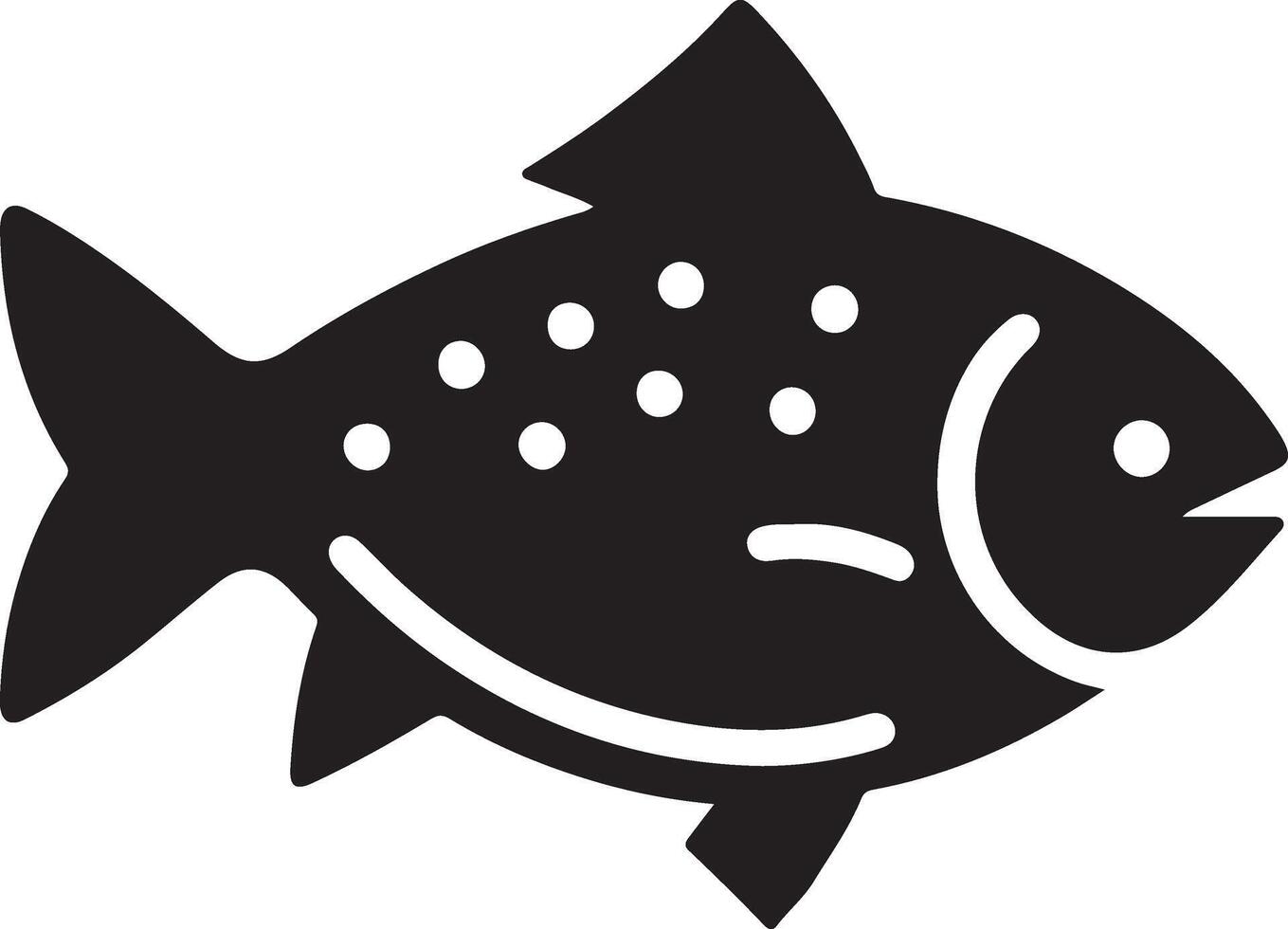 piraña pescado vector icono, clipart, símbolo, plano ilustración, negro color silueta 8