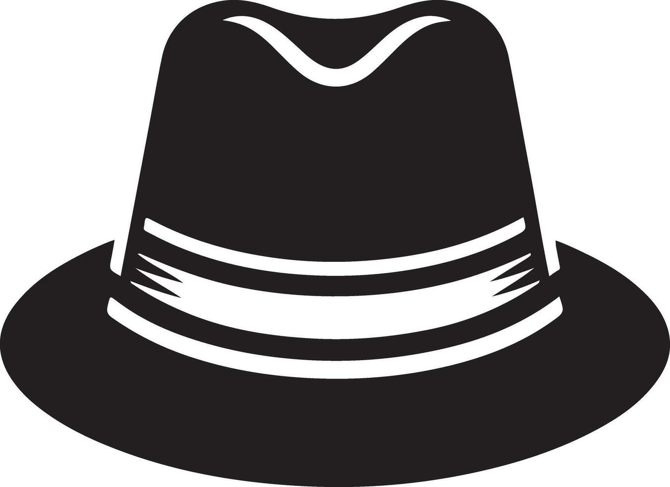 minimal Retro Hat icon, clipart, symbol, black color silhouette 34 vector