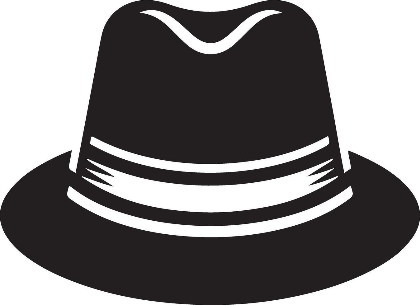 mínimo retro sombrero icono, clipart, símbolo, negro color silueta 34 vector