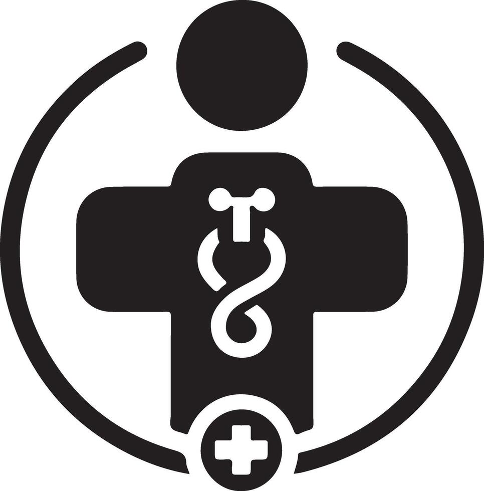 medical logo icon, flat symbol, black color silhouette 7 vector