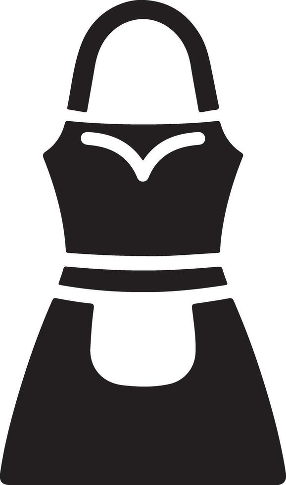 minimal female apron vector icon silhouette, clipart, symbol, black color silhouette 33