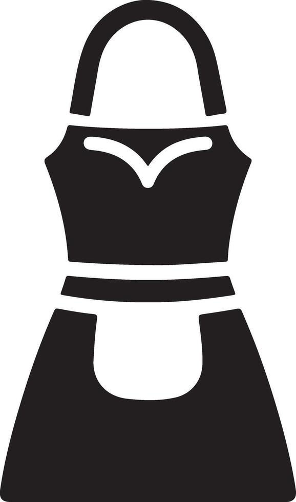 minimal female apron vector icon silhouette, clipart, symbol, black color silhouette 33